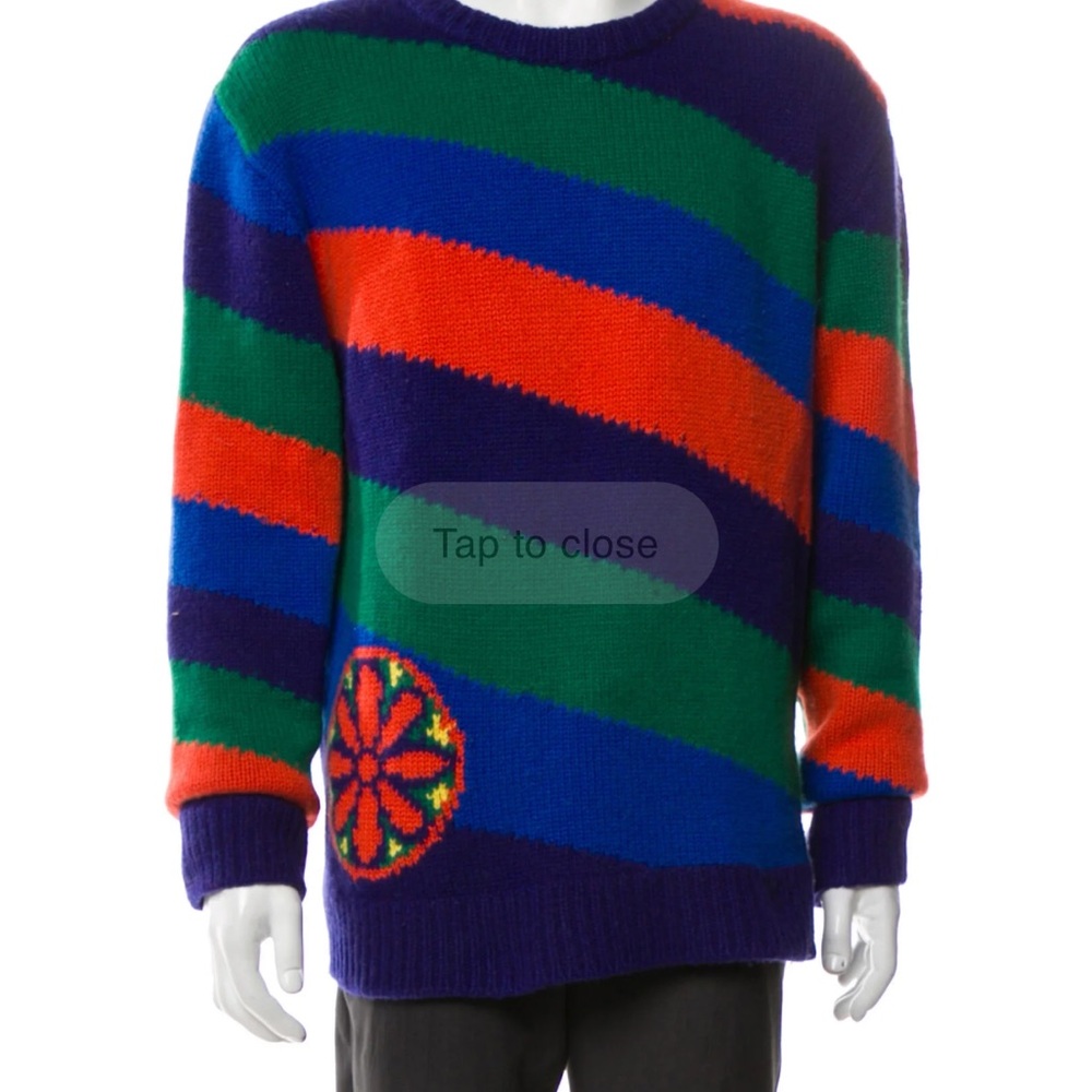 The Elder Statesman Colorful Striped Sweater, 100% cashmere